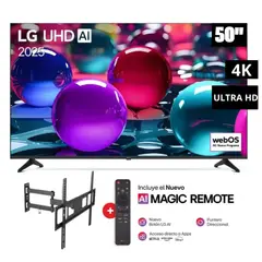 LG - Televisor 50" UHD AI UA73 4K Smart TV 2025 + Rack Giratorio
