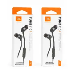 JBL - Audífonos T110 Original Pack X2 Con Micrófono Negro