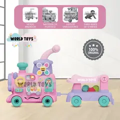 Baby - Caminador Trencito Musical 4 en 1 «TRAINY» Bluetooth Pink