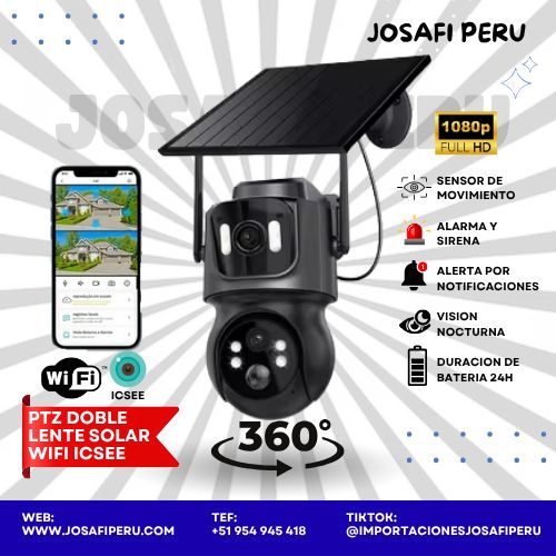 PTZ Doble lente solar wifi ICSEE