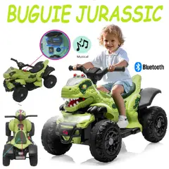 GENERICO - Nuevo Buguie a Bateria Jurassic con Bluetooth -Verde