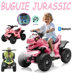 GENERICO - Nuevo Buguie a Bateria Jurassic con Bluetooth -Rosa