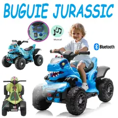 GENERICO - Nuevo Buguie a Bateria Jurassic con Bluetooth -Azul