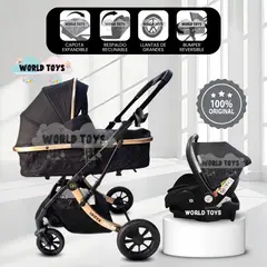 Baby - Coche Moisés Travel System «INOVA PRO» de Lujo Black