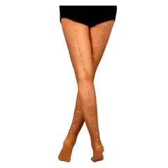 GENERICO - Panty Profesional Mallas Medias Latino para Baile con brillos Lineal