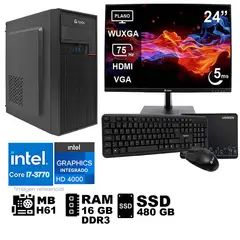 GENERICO - Computadora Pc Intel Core i7 3770 Monitor 24 fhd' RAM 16 GB SSD 480 GB