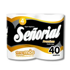 GENERICO - Papel Higiénico Doble Hoja 40 metros Señorial