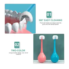 GENERICO - Cepillo de 2 Caras Suaves con Base para Niños