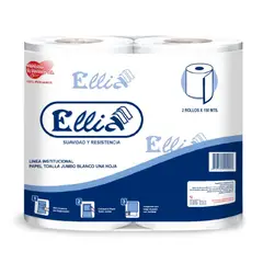 ELLIA - Papel Toalla Jumbo 150 metros x 2 rollos