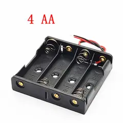 GENERICO - Portapilas AA 4x sin tapa – Caja Portabatería de 4 Celdas Serie para Proyectos Electrónicos y Arduino