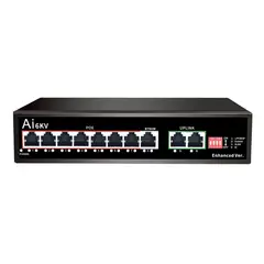 SEISA - Switch PoE+ 8 Puertos + 2 Uplink 120W con Extend y AI Watchdog