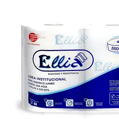 ELLIA - Papel Higiénico Jumbo 550 metros x 6 rollos