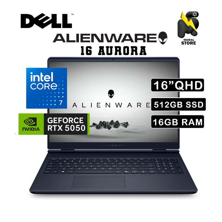 ALIENWARE 16 AURORA / INTEL CORE 7 -240H / DISCO 512GB SSD /16 GB RAM/ RTX 5050 /16"QHD
