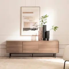 R&R MUEBLES - Mesa para TV Moderno Industrial Cris 160 cm Marrón