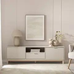 R&R MUEBLES - Mesa para TV Moderno Luu 2 Puertas 1 Cajón Capri