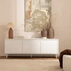 R&R MUEBLES - Mesa para TV Moderno Veronica 160 cm Blanco