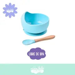 BABY - Cuenca con cubierto Celeste Bebé