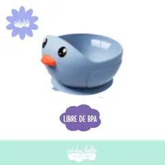 BABY - Cuenca con cubierto Pollito Azul Bebé