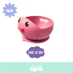 BABY - Cuenca con cubierto Pollito Rosa Bebé