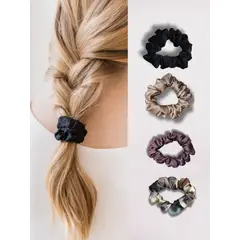 SENSA SILK - Scrunchies de seda tamaño mini no marca ni quiebra el cabello