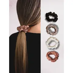 SENSA SILK - Scrunchies de seda tamaño mini no marca ni quiebra el cabello