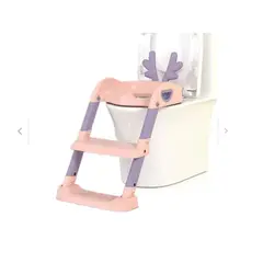 GENERICO - Asiento Bacin para Bebe con Escalera Inodoro Plegable Rosado
