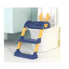 GENERICO - Asiento Bacin para Bebe con Escalera Inodoro Plegable Azul