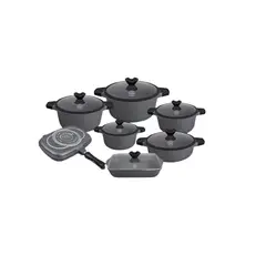 VALESKA - JUEGO DE OLLAS ROCA VOLCANICA - 13 PZ