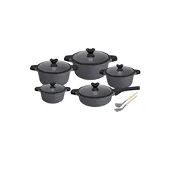 VALESKA - JUEGO DE OLLAS ROCA VOLCANICA - 10 PZ