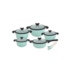 VALESKA - JUEGO DE OLLAS ROCA VOLCANICA - 10 PZ