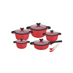 VALESKA - JUEGO DE OLLAS ROCA VOLCANICA - 10 PZ