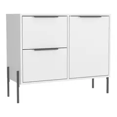 FMFURNITURE - Aparador Fm-137B 2 Cajones 1 Puerta - Blanco