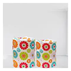 GENERICO - Pack4 Canastilla de Flores de Colores Y+Papel de Regalo