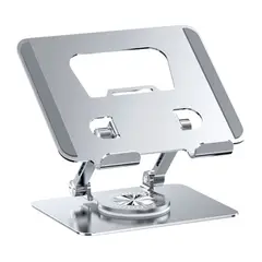 GENERICO - Soporte Metálico Ajustable para Tablet con Giro 360° y Doble Eje