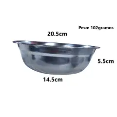 GENERICO - Pack x6 Tazones de Metal Pesados 102g - 21CM MEDIANO