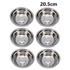 GENERICO - Pack x6 Tazones de Metal Pesados 102g - 21CM MEDIANO