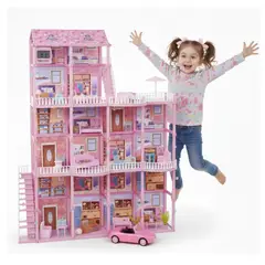 GENERICO - Casa de Muñecas Amoblada de 282 pcs + Muñeca