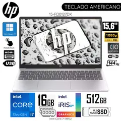 HP - Laptop 15-FD0127DX Intel Core i7-1355U 16GB RAM 512GB SSD 15.6" FHD 144HZ Touch Screen