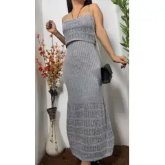 GENERICO - Vestido Tejido Midi en Hilo Tacto Modelo Encanto