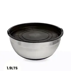 ICHIMATSU - Bowl de Acero Inoxidable con base de silicona y tapa 1.9 L