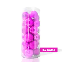 GENERICO - SET DE BOLAS NAVIDEÑAS MORADO X24 UND