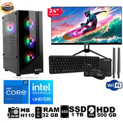 GENERICO - Computadora PC Intel Core™ i7 16GB Ram DDR4 SSD 1TB +HDD 500 GB Led 23.8 WIFI