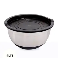 ICHIMATSU - Bowl de Acero Inoxidable con base ante caída y tapa 4.0 L.