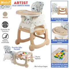 EBABY - Silla de Comer Carpeta Artist Beige-