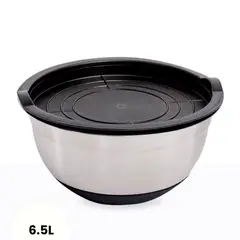 ICHIMATSU - Bowl de Acero Inoxidable con base de silicona y tapa 6.5 L
