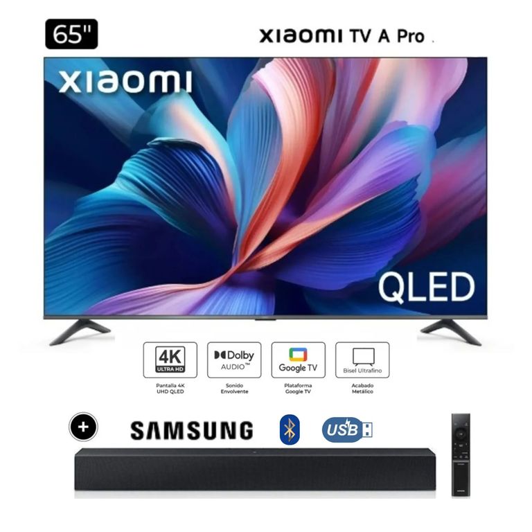Televisor 65” QLED 4K UHD Smart TV A Pro 2025 + Soundbar