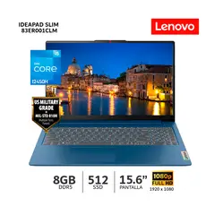 LENOVO - Laptop IdeaPad Slim 3-15AH8 Ci5-12450H 8Gb Ram 512Gb SSD 156 FHD-83ER001CLM