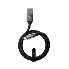 KLIP XTREME - Cable Usb-C A Usb Type A Klip Xtreme, 1.8 M, 30W, Carga Rápida, Negro, Trenzado, Alta Dura