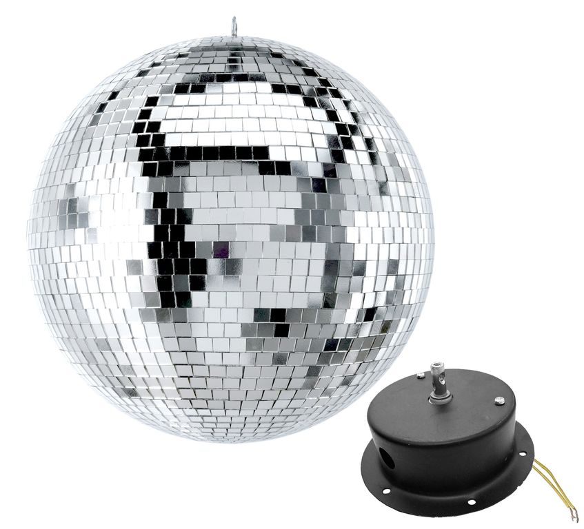 Bola Disco Espejo de 40cm con Motor Girador