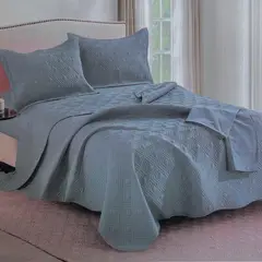 MINGDA - Set de Cobertor 2pz + Juego de sabanas + fundas 100% Calidad